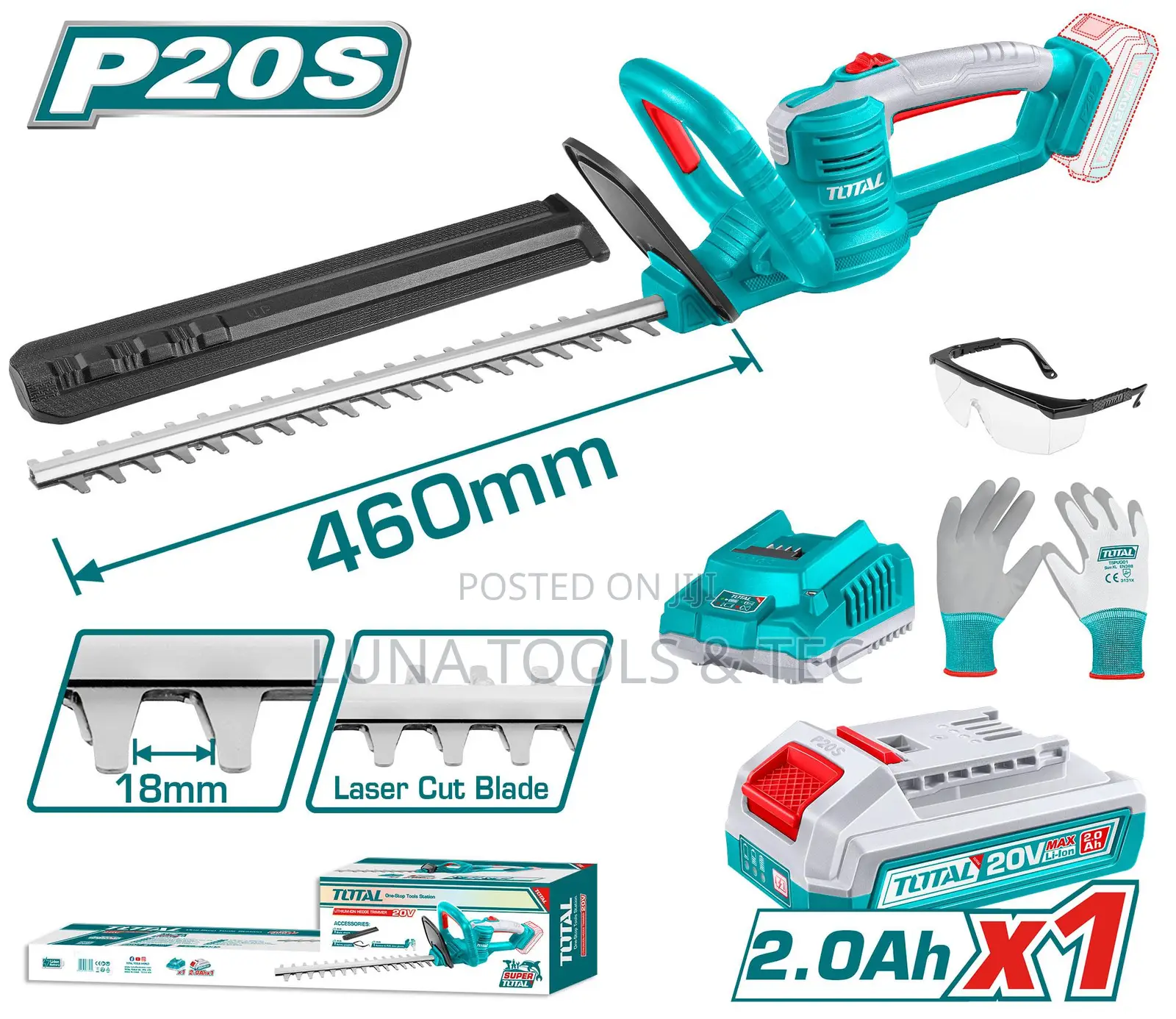 Total Thtli20461 Lithium-Ion Hedge Trimmer 20v