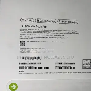 New Laptop Apple MacBook Pro 16GB Apple M5 SSD 512GB