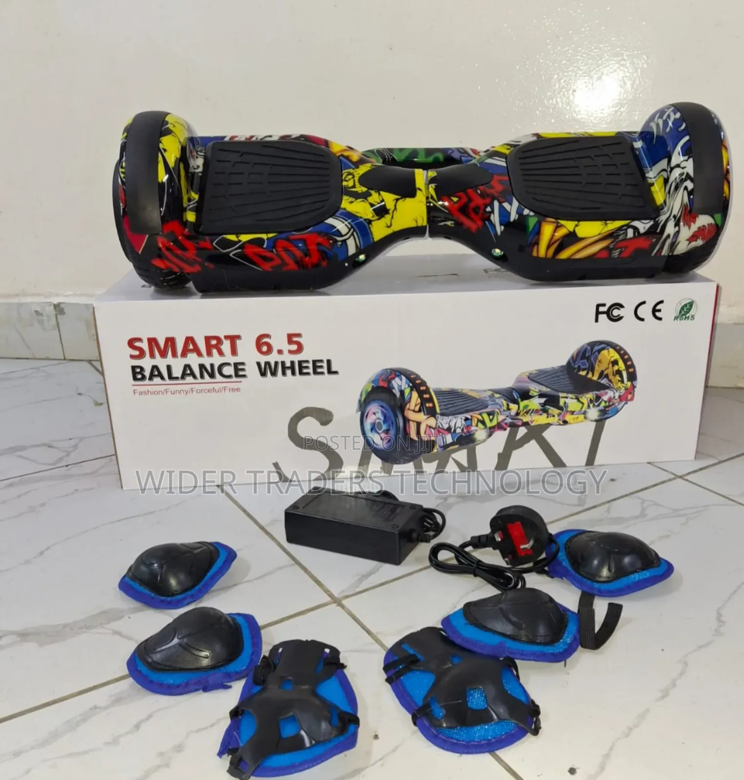 6.5" Smart Hoverboards 
Comes With Guards 
Has Adapter Charger