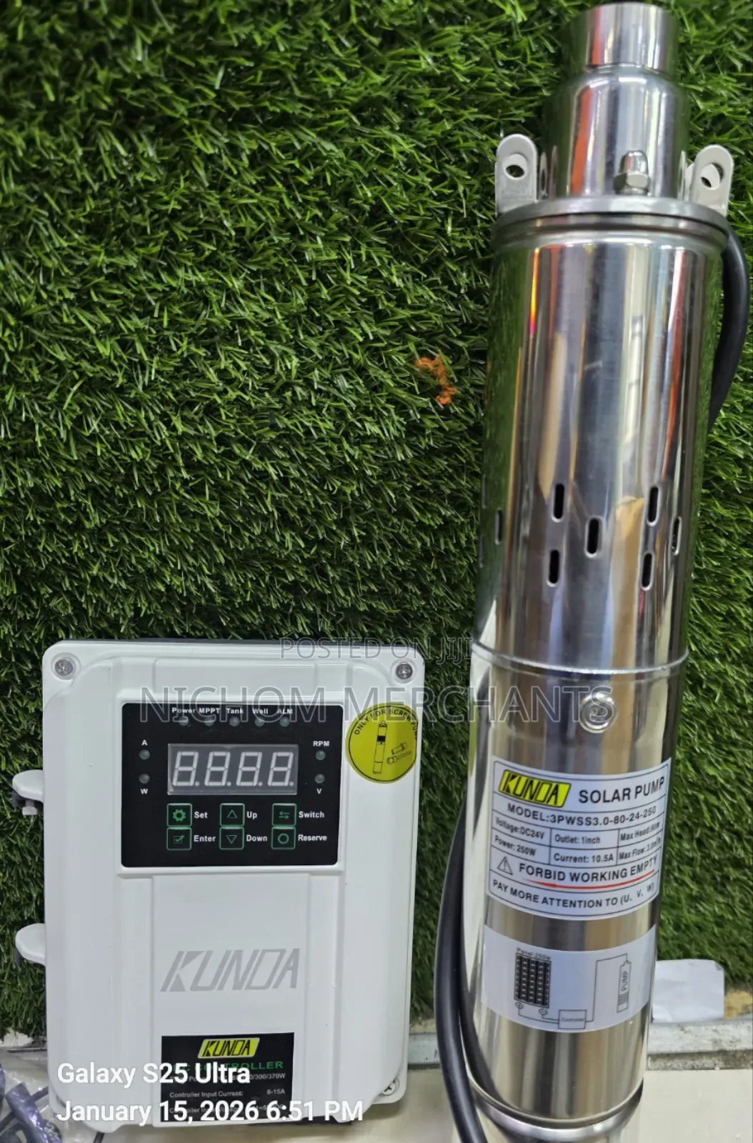 Kunda 80mtrs 250watts Submersible Solar Water Pump/Solar Water Pump