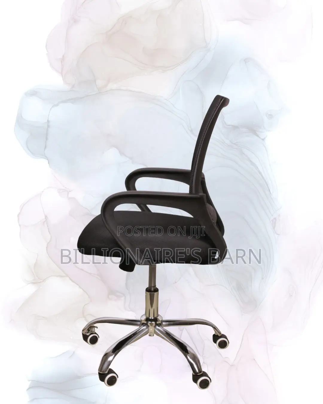 Black Compact Ergonomic Chair | Rolling Comfort for Busy Workdays |