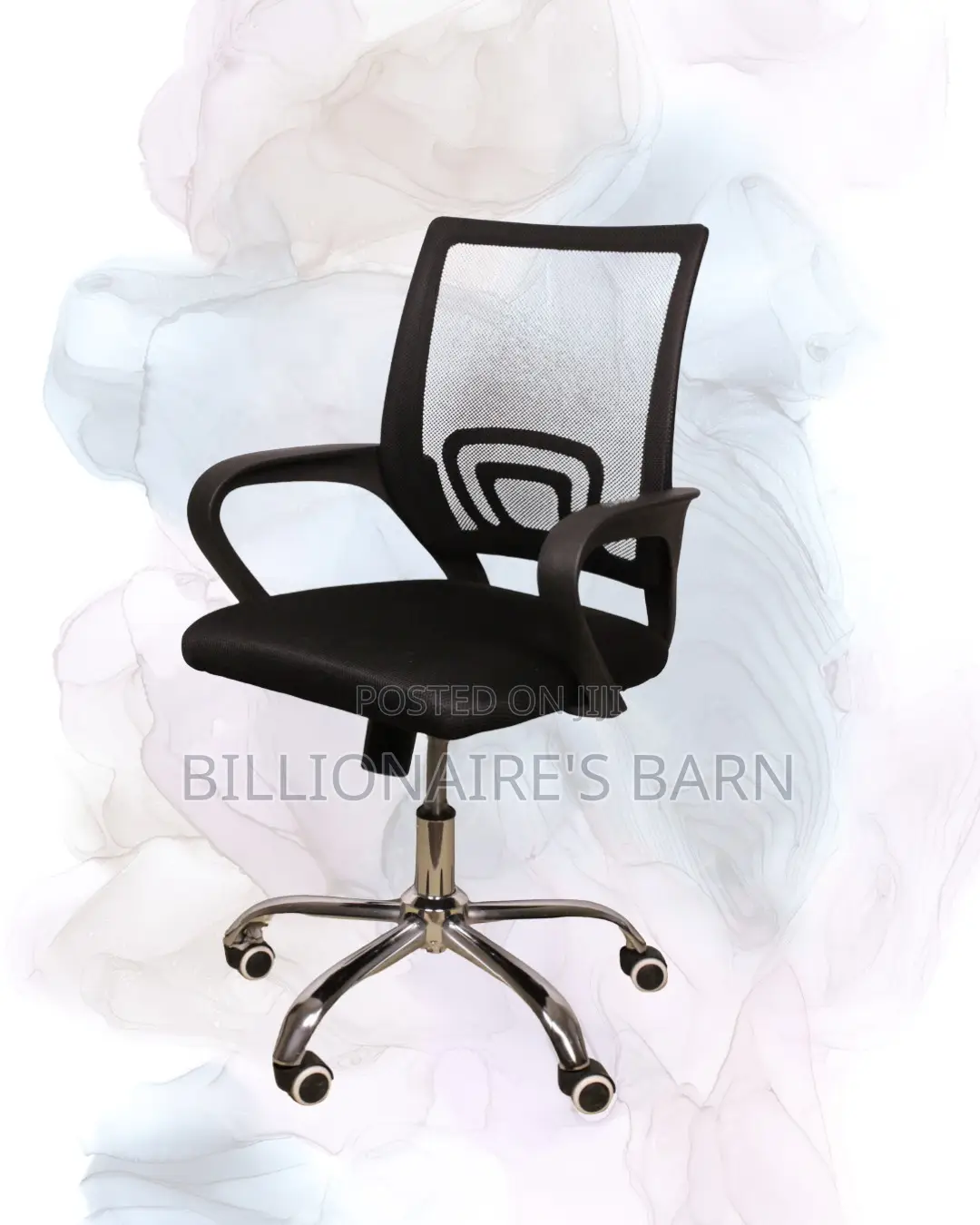 Black Compact Ergonomic Chair | Rolling Comfort for Busy Workdays |