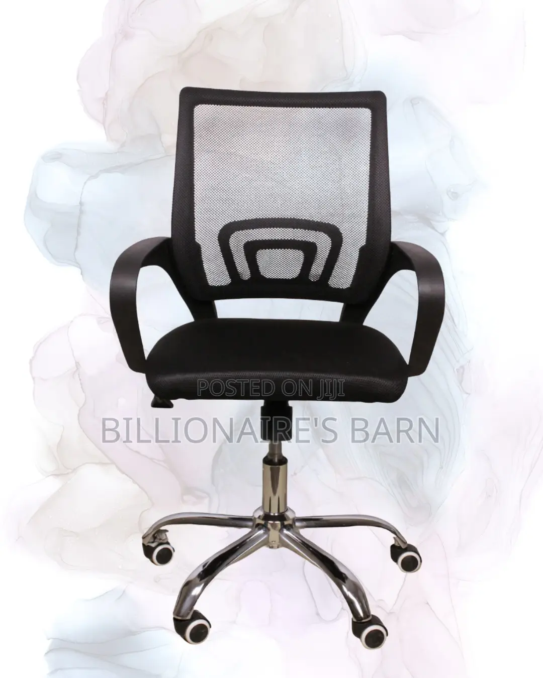Black Compact Ergonomic Chair | Rolling Comfort for Busy Workdays |