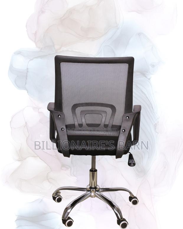 Black Compact Ergonomic Chair | Rolling Comfort for Busy Workdays | - thumbnail 4