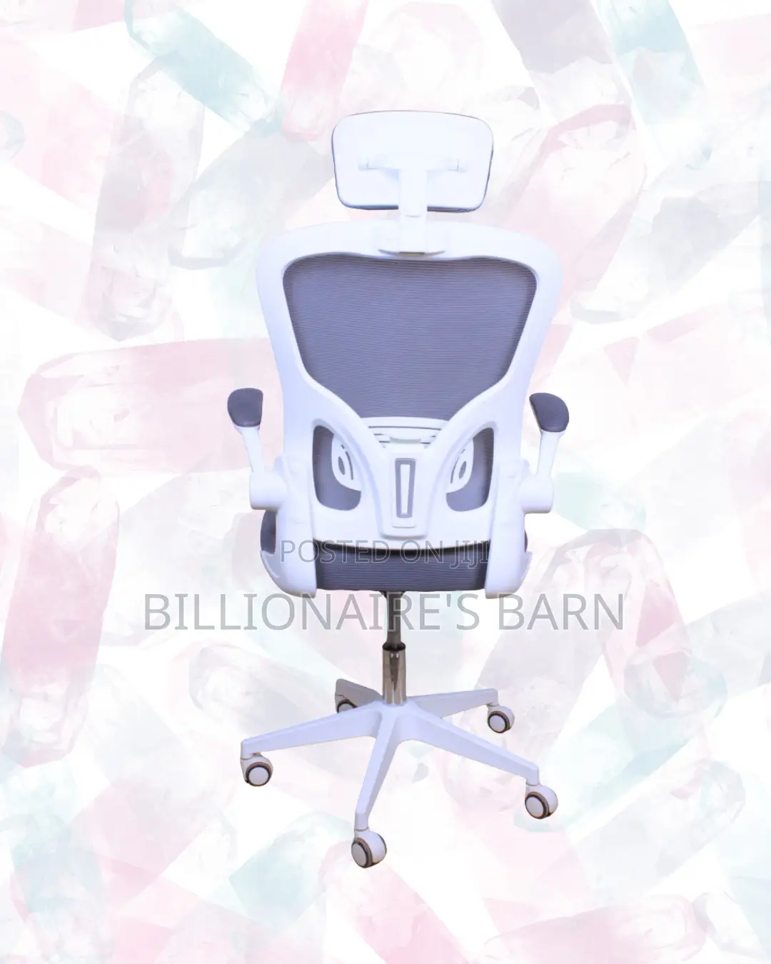 White Ergonomic Mesh Chair | Smooth Rolling Comfort for Busy Workdays