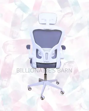 White Ergonomic Mesh Chair | Smooth Rolling Comfort for Busy Workdays