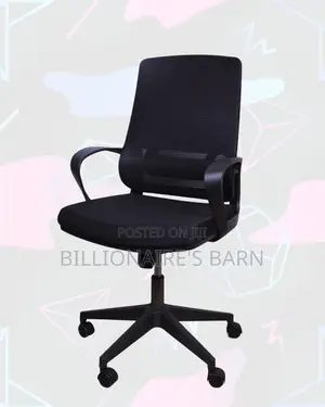 Black Mid-Back Mesh Chair | Smooth Rolling Comfort for Busy Workdays |