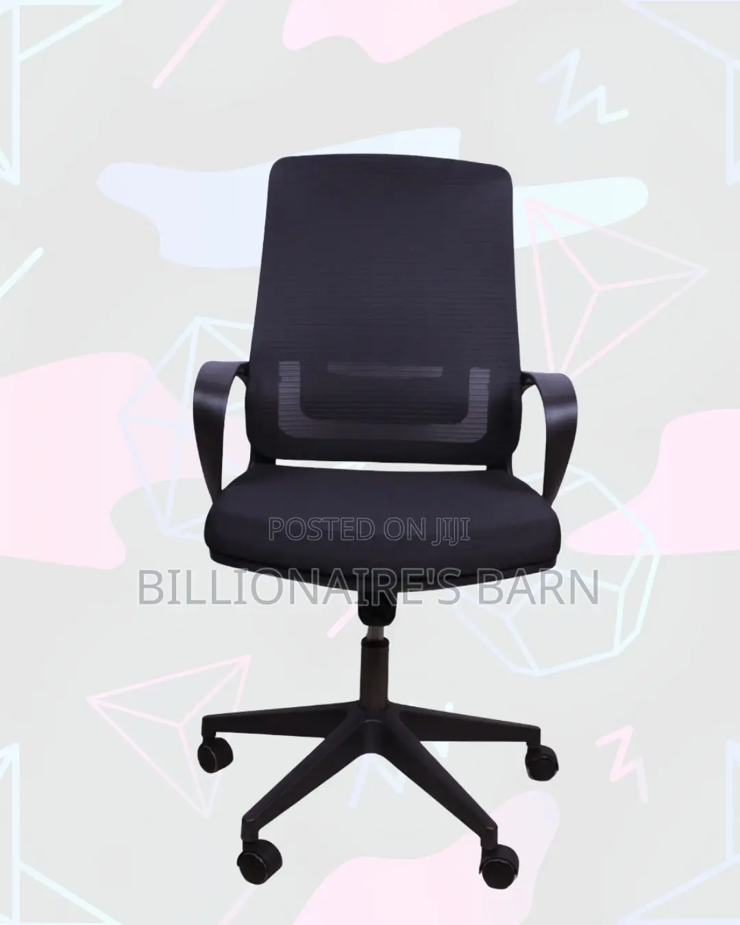 Black Mid-Back Mesh Chair | Smooth Rolling Comfort for Busy Workdays |