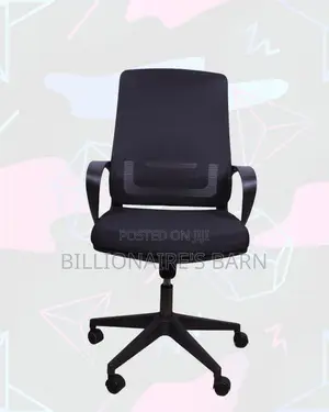 Black Mid-Back Mesh Chair | Smooth Rolling Comfort for Busy Workdays |