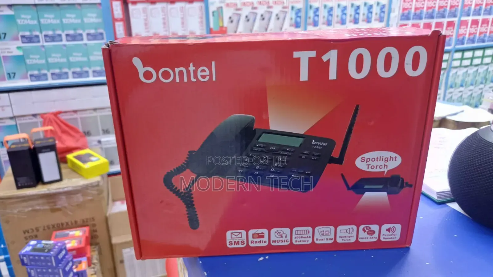 Bontel T1000 Wireless Landline Desktop Phone - 3000mah Battery