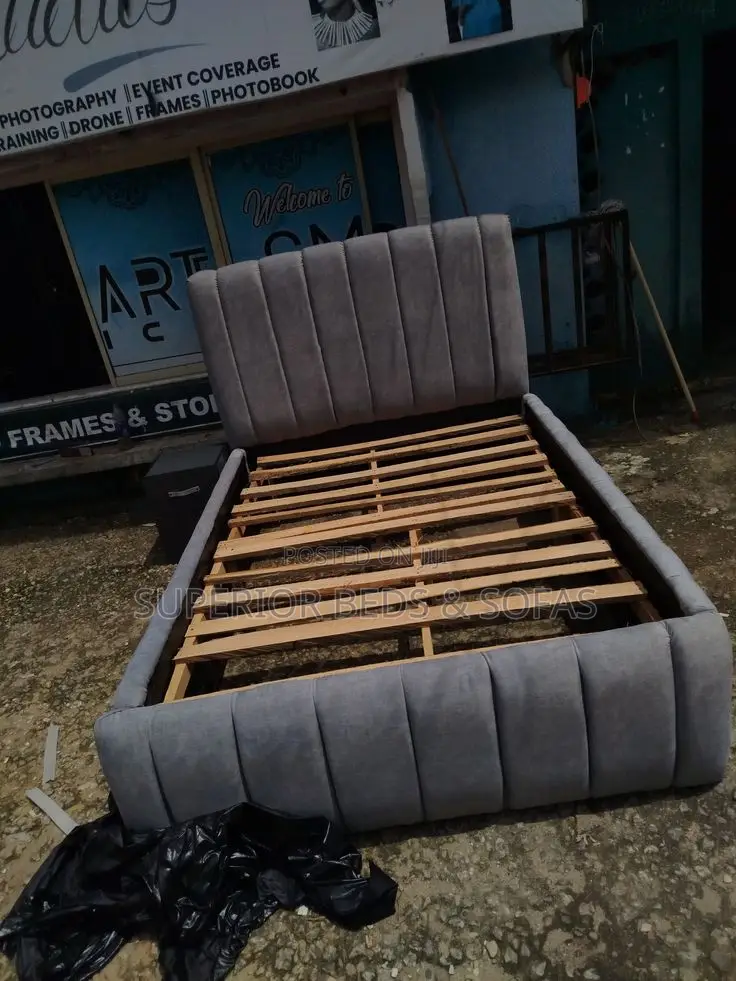 Cool Chic Gray Upholstered Bed 5x6