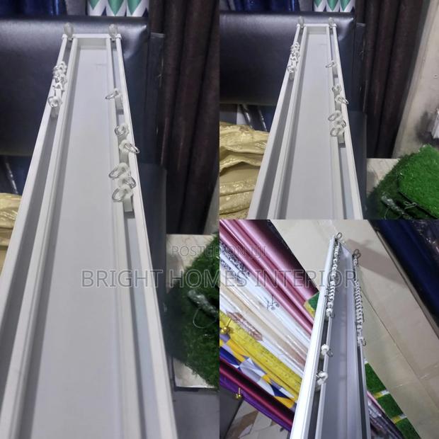 White Double Curtain Rail Full Length 6m