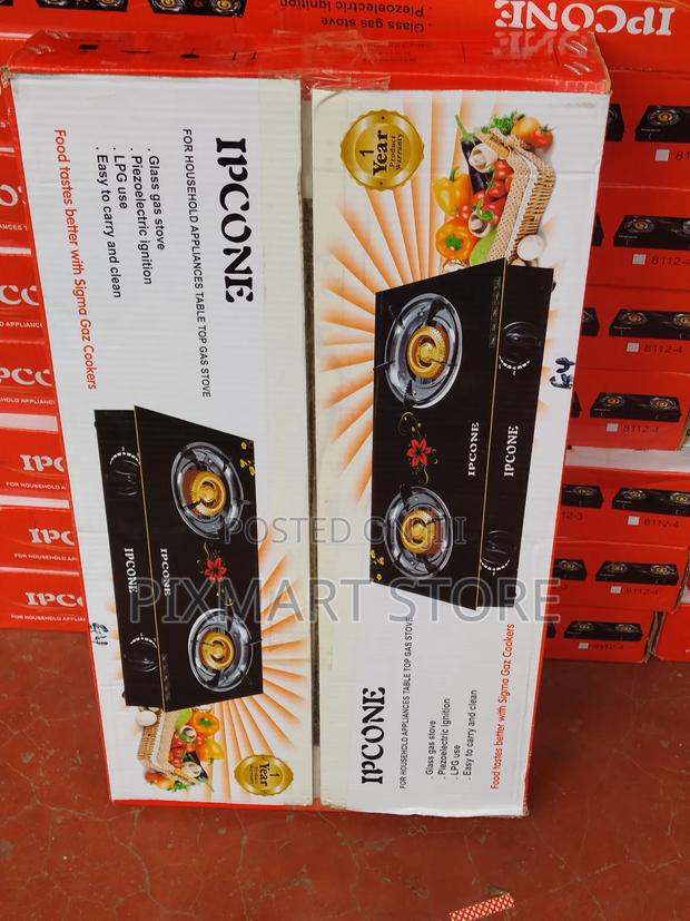 Ipcone 2 Burner Glass Top Gas Cooker With Auto Ignition - main view