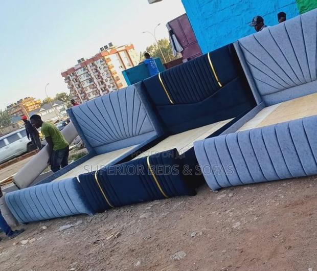 5x6 Contemporary Trendy Upholstered Bed - main view