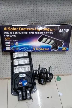 450watts Simcard Solar Camera With Triple Lens, Solar Floodlight