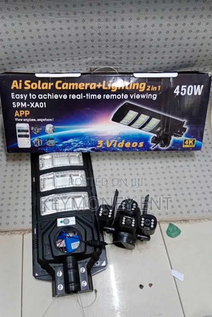 450watts Simcard Solar Camera With Triple Lens, Solar Floodlight