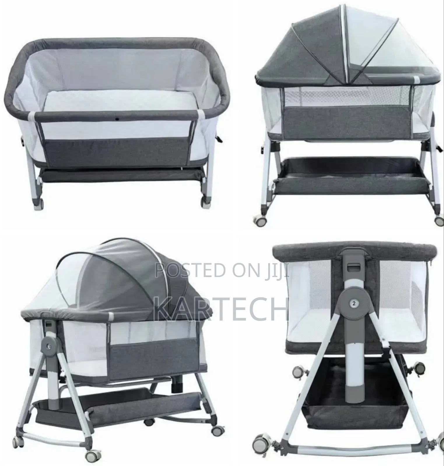 Baby Bedside Bassinet / Portable Co-Sleeper Crib With Mosquito Net