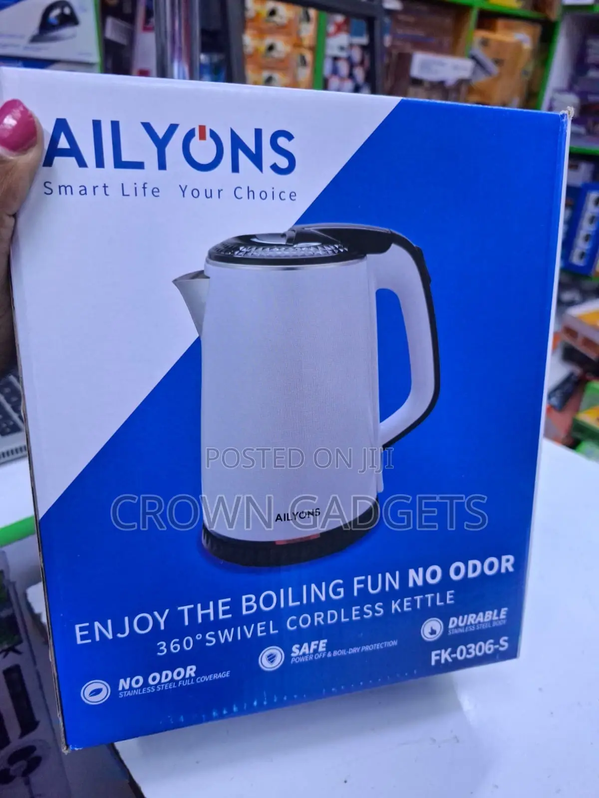 Ailyons Fk-0306-S Cordless Electric Kettle With Auto Shut-Off