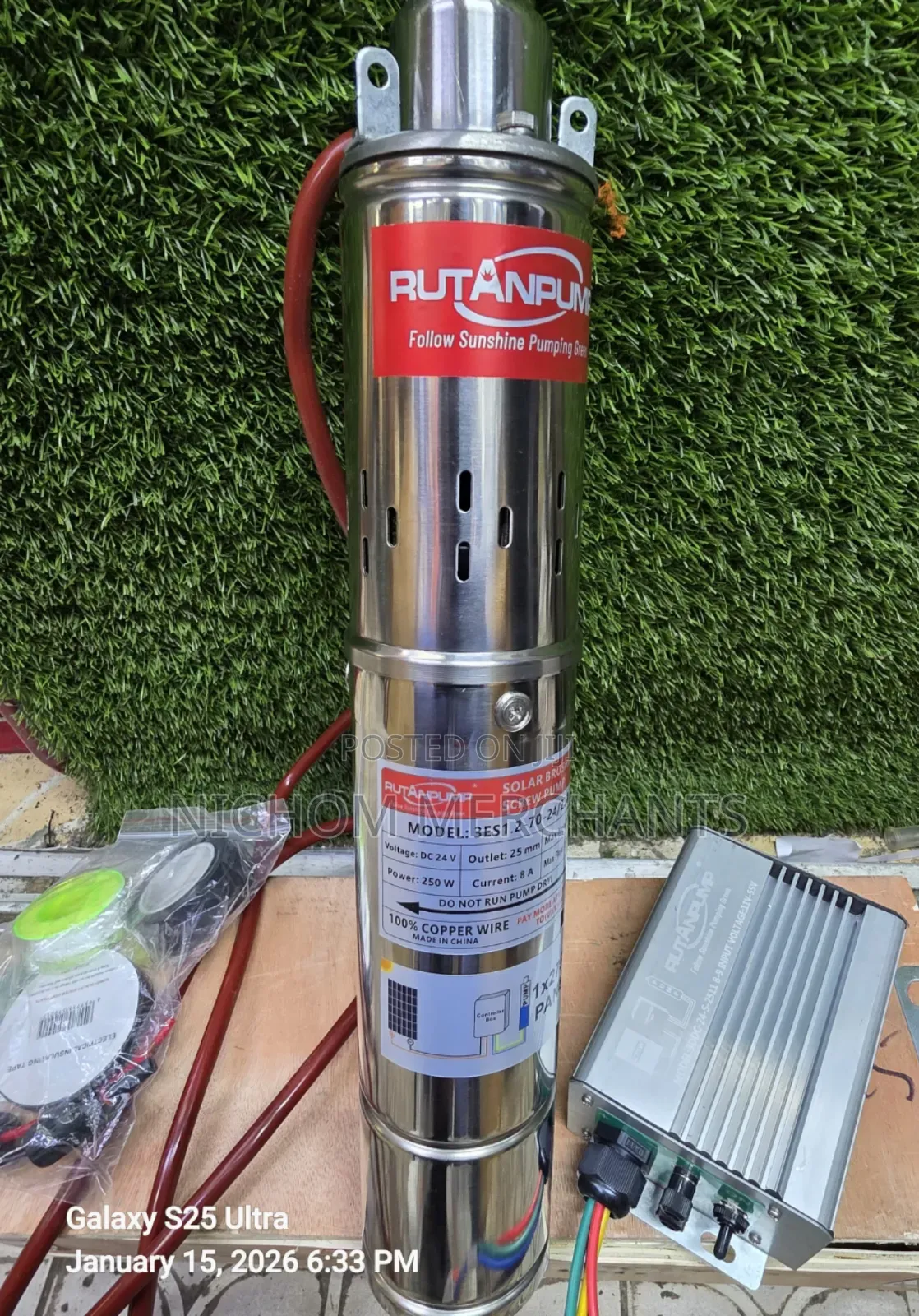 Rutan Solar Submersible Water Pump 70m 250watts