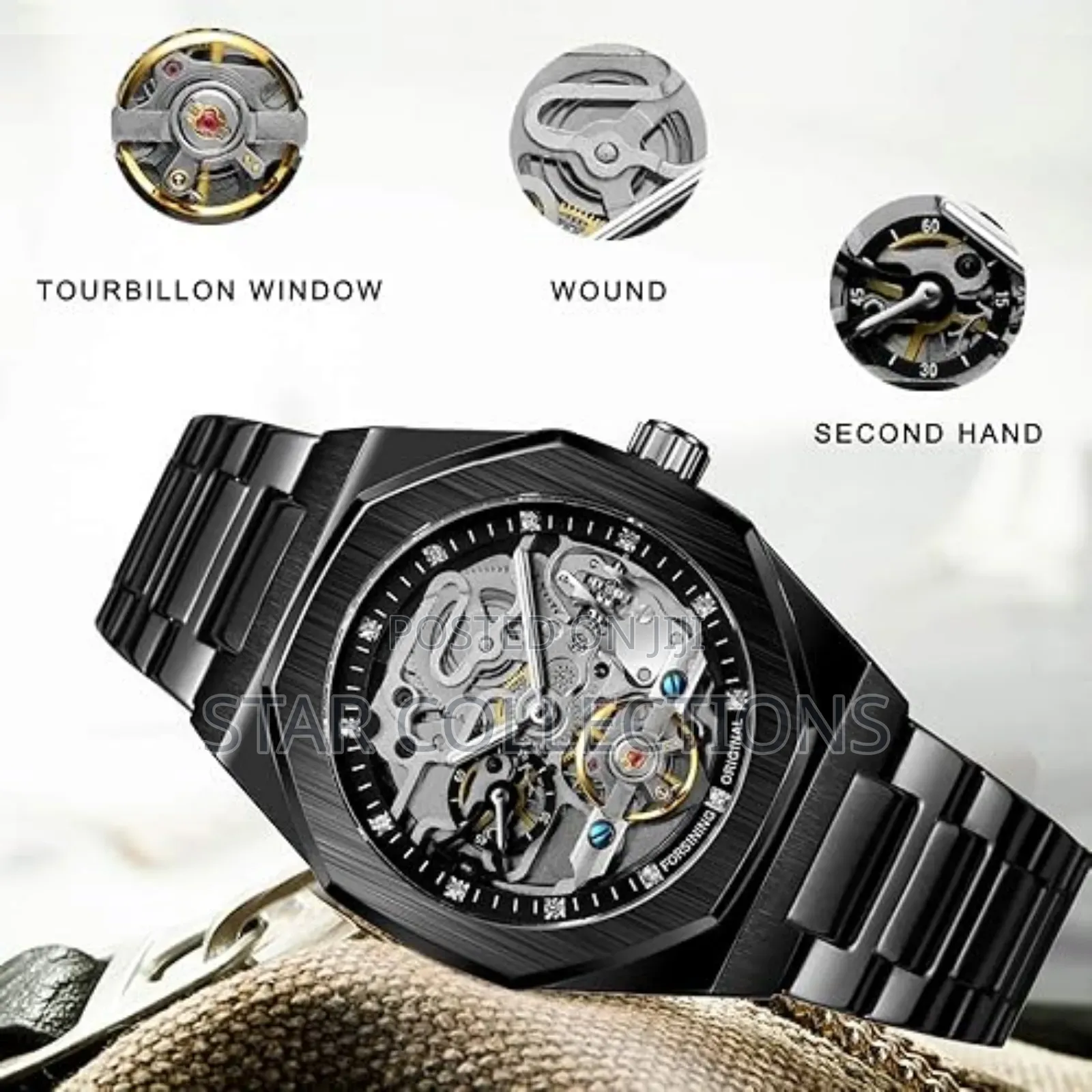 Black Forsining Automatic Mechanical Watch