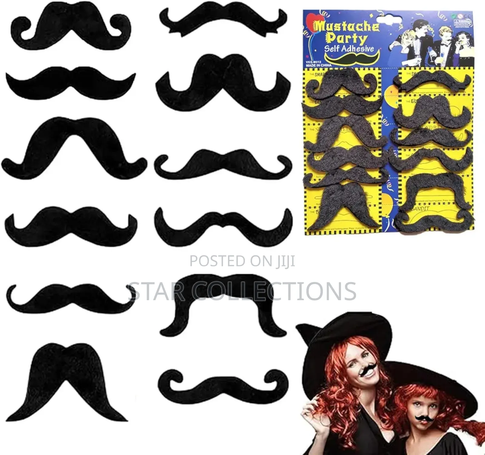 Fake Moustache 12pcs Set
