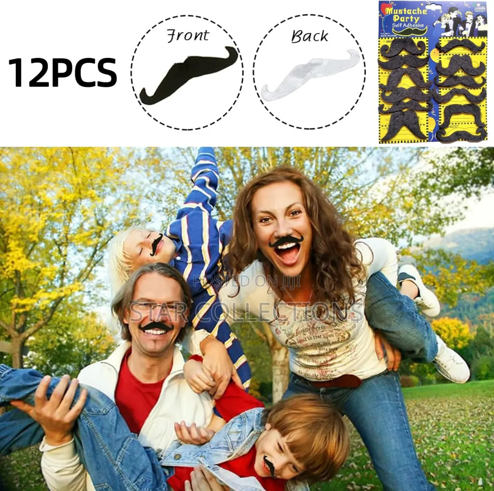Fake Moustache 12pcs Set