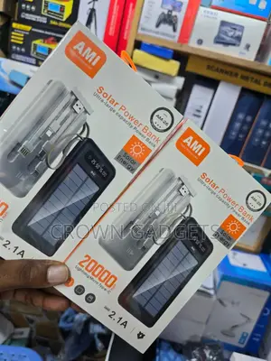 Ami Am-26 20000mah Solar Power Bank With Dual Usb Fast Charging