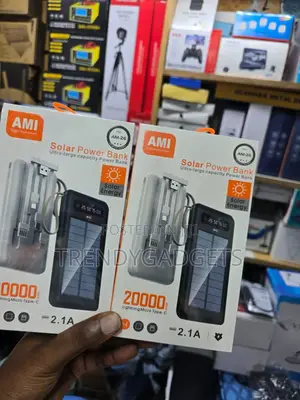 Ami Am-26 20000mah Solar Power Bank With Dual Usb Fast Charging