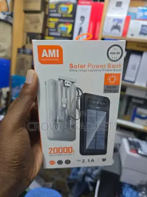 Ami Am-26 Solar Power Bank 20000mah With Type-C Lightning Input