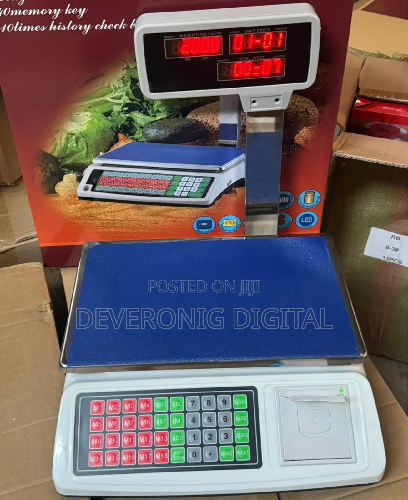 Maximum Weight 50kg 
40 Memory Receipt Scale