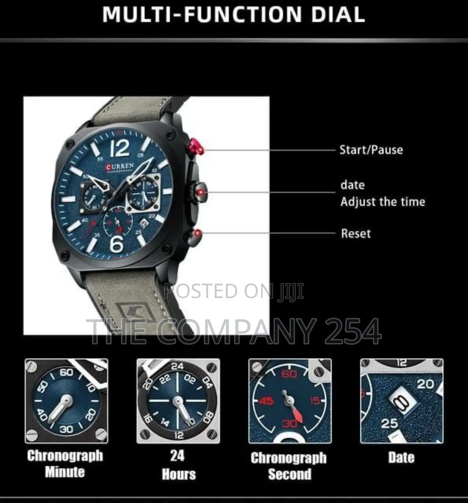 Curren Gents 8398 Chronograph Water Resistant Date Display