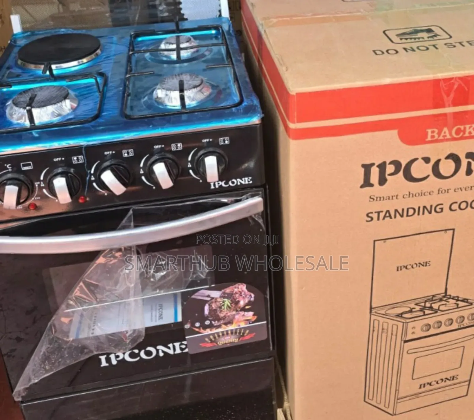 Ipcone 50*55 Cooker 3 Gas 1 Hotplate, Electric Oven,1yr Warranty