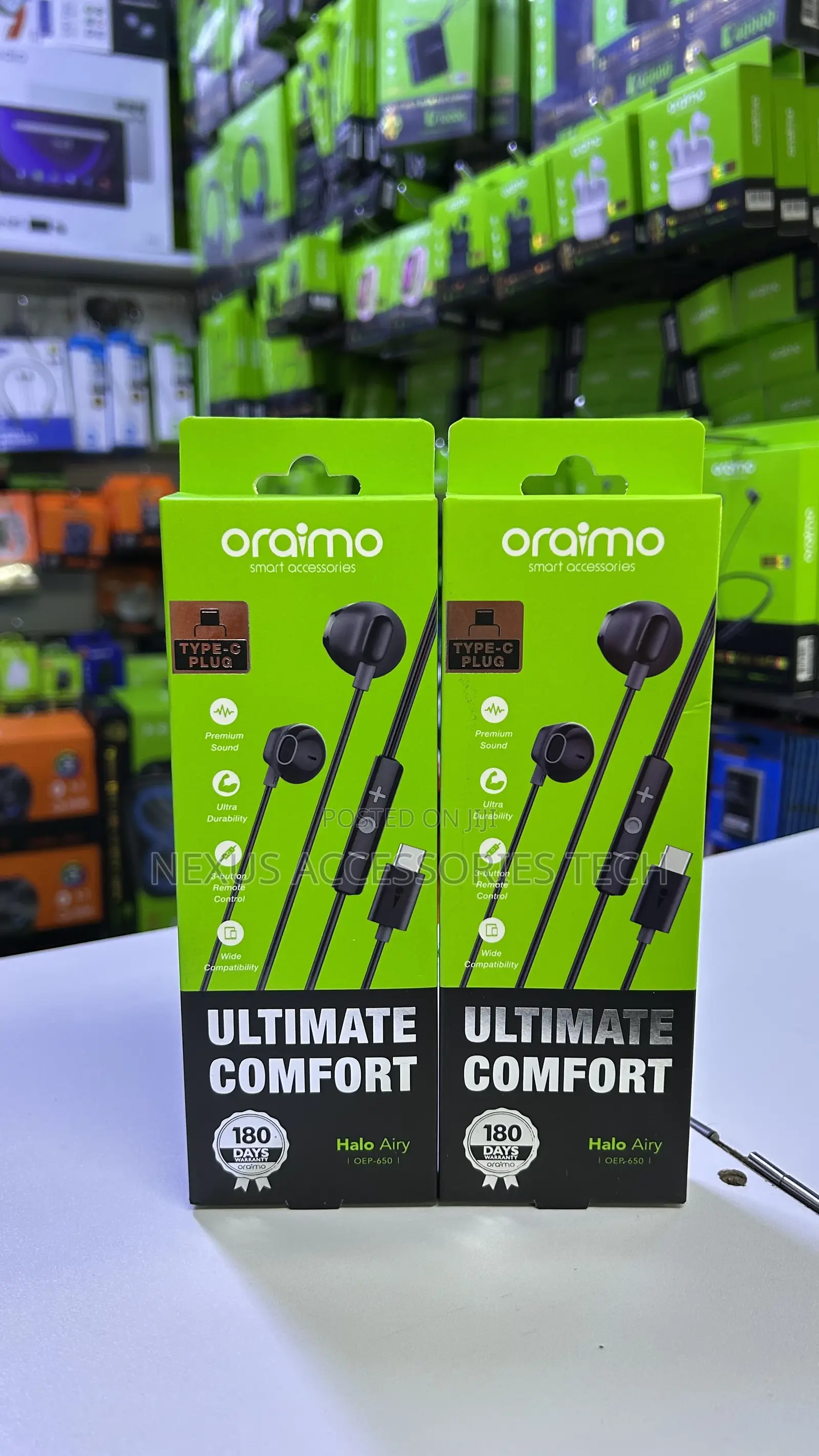 Oraimo Type-C Earphones Halo Airy-Original,Clear Sound