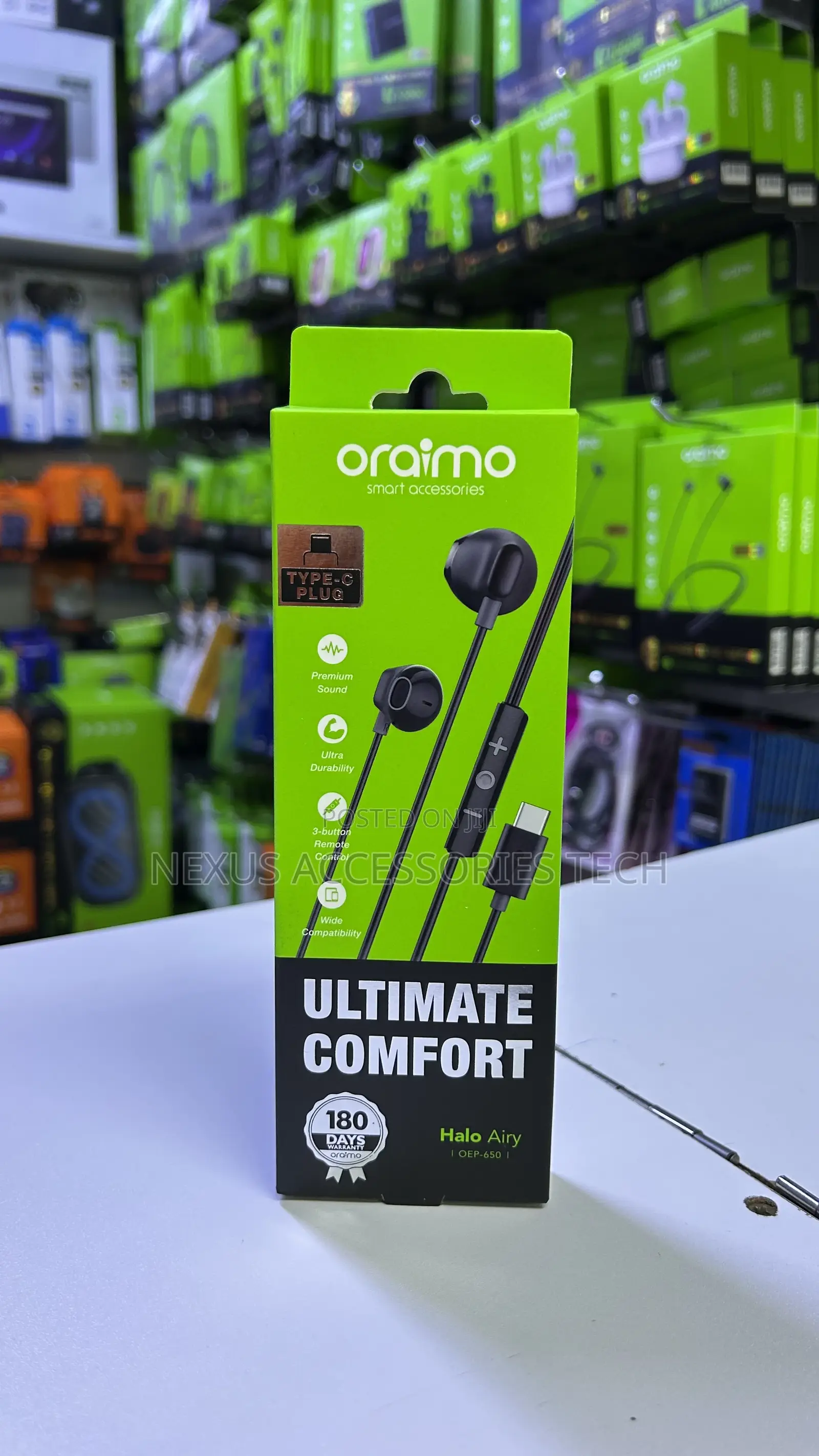 Oraimo Type-C Earphones Halo Airy-Original,Clear Sound