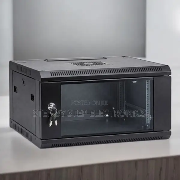 4u Wall Mount Data Cabinet Lockable Glass Door With Smooth Finish