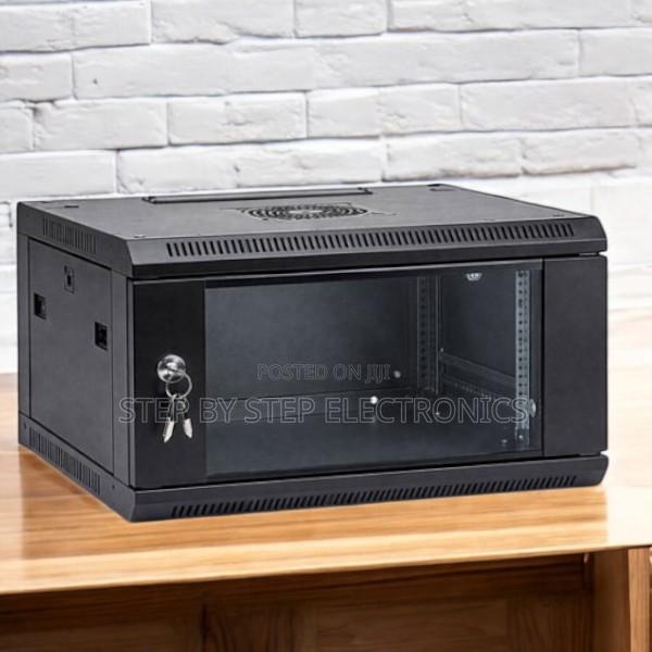 6u Wall Cabinet, Lockable Front Door Adjustable Mounting Rails