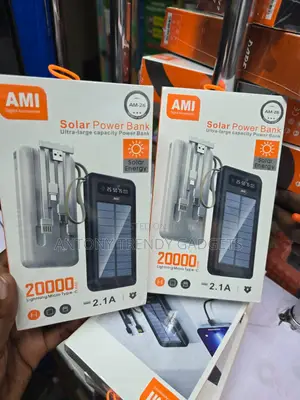 Ami Am-26 20000mah Solar Power Bank With Dual Usb Fast Charge