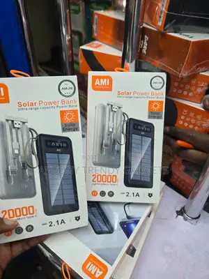 Ami Am-26 20000mah Solar Power Bank With Dual Usb Fast Charge
