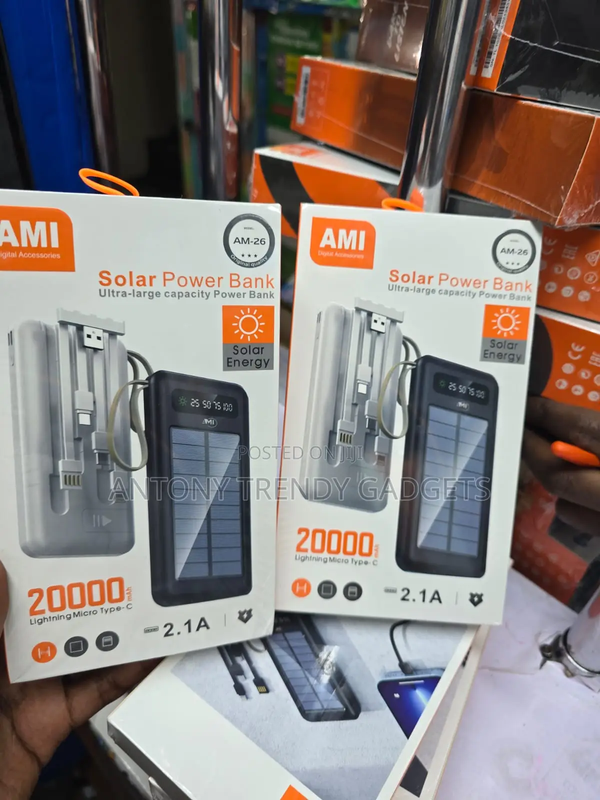 Ami Am-26 Solar Power Bank 20000mah With Type-C Input