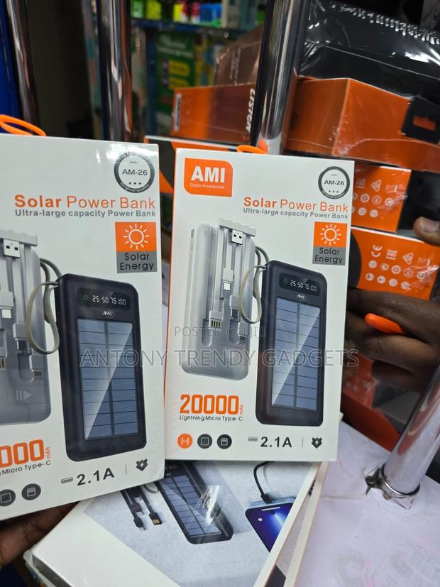Ami Am-26 Solar Power Bank 20000mah With Type-c Input - thumbnail 3