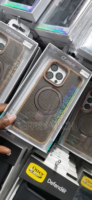 Ewaer iPhone 14 Pro Max Magnetic Carbon Fibre Invisible Stand Cover