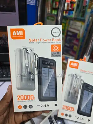 Ami Am-26 Solar Power Bank With Dual Usb 2.1a Output