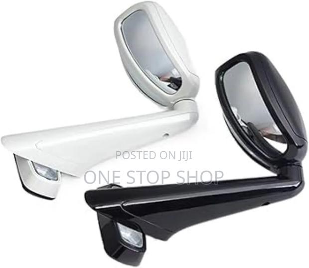 White/Black Engine Hood Wing Wide Angle Mirror for Prado - main view