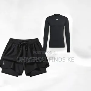 Flexible Gym Short +Free Adidas Stretch Shirt Long Sleeve