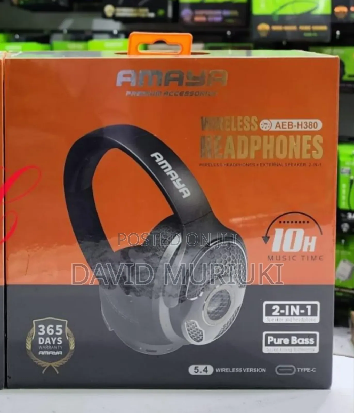 Amaya Aeb-H380 2 in 1 External Speaker Headphone Pure Bass Wireless