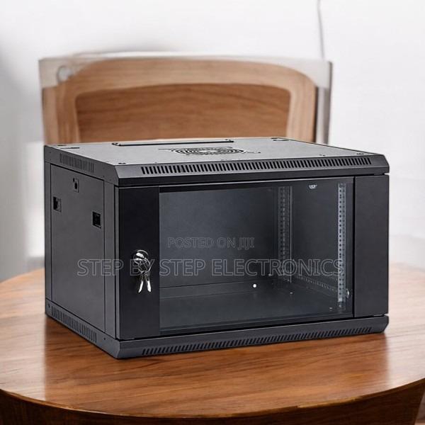 6u Wall Mount Cabinet, Glass Door Multiple Venting Holes