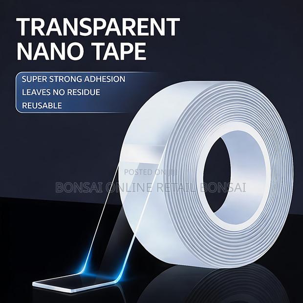Transparent Nano Double-Sided Tape, Strong Grip, No Residue