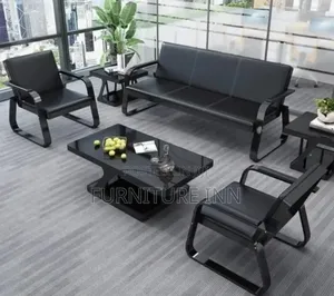 Office Sofa: Black 5 Seater Office Sofa