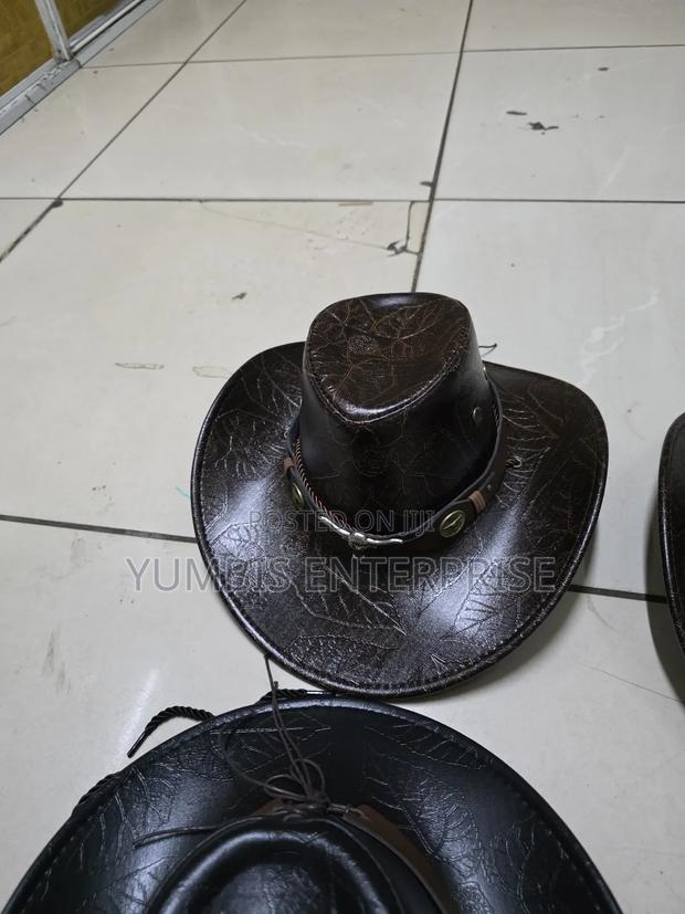 Leather Stylish Cowboy Hats Unisex With a Bull Style All Round
