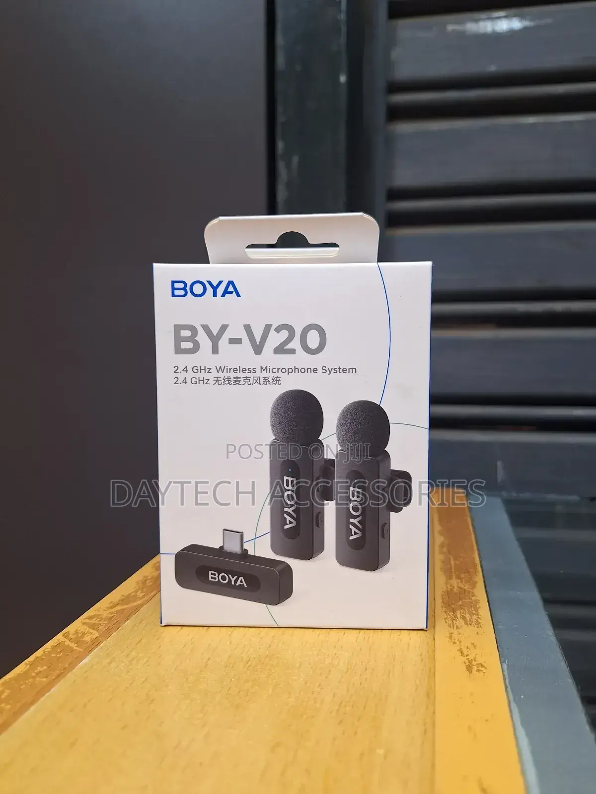 The Boya by-V20 Ultracompact 2.4 GHZ Wireless Microphone System.